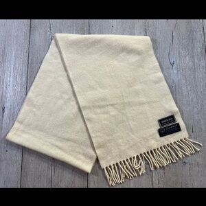 Vintage Members Only Lambs Wool Scarf White Ivory Colorway Made In Italy